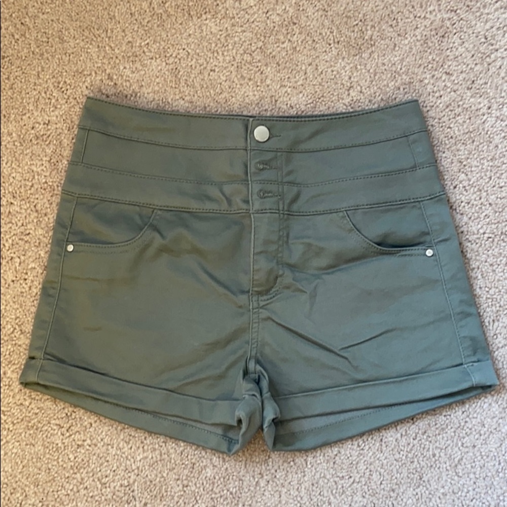High Waisted Olive Shorts